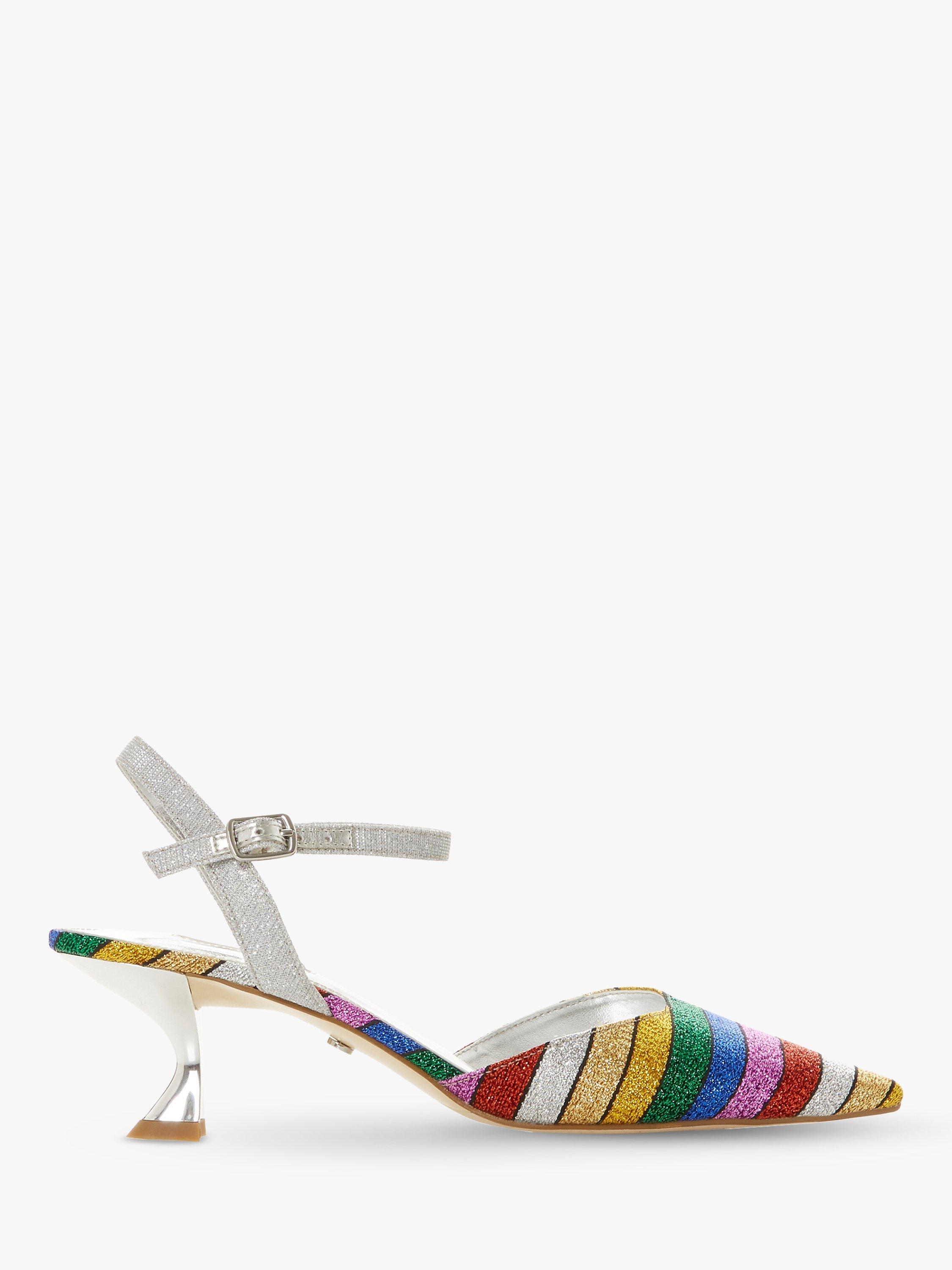 Dune Doriia Kitten Heel Rainbow Court Shoes, Multi