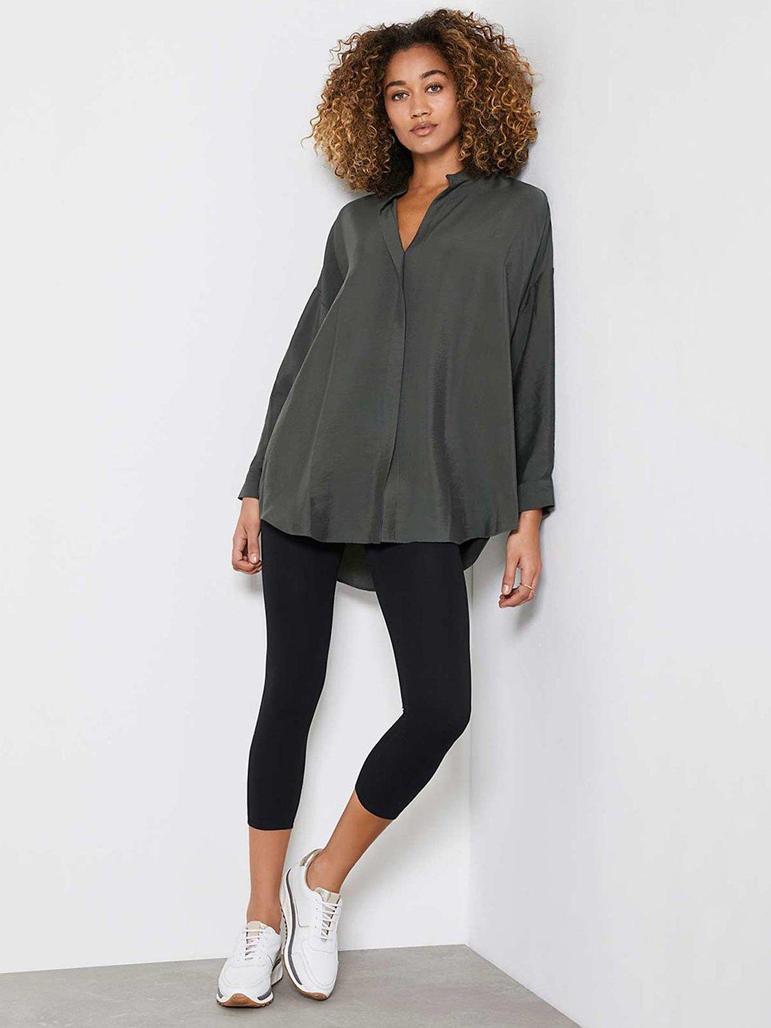 Mint Velvet Cropped Leggings, Black