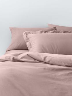 John Lewis Comfy & Relaxed 300 Thread Count Washed Cotton Bedding, Rosa