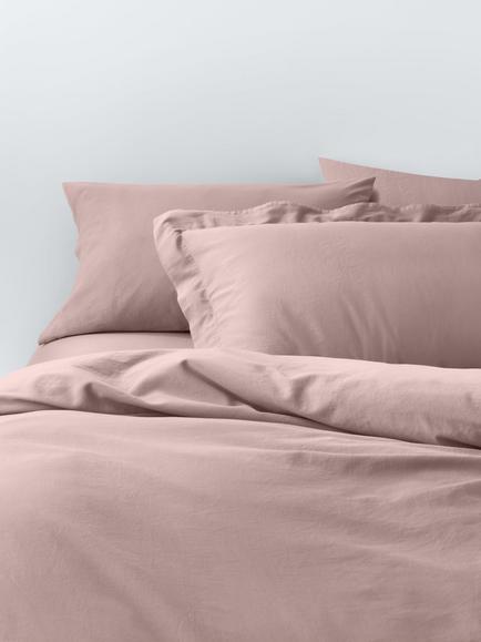 John Lewis Comfy & Relaxed 300 Thread Count Washed Cotton Bedding, Rosa
