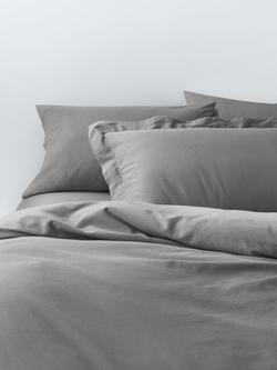 John Lewis Comfy & Relaxed 300 Thread Count Washed Cotton Bedding, Dove Grey