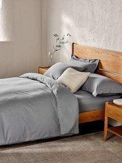 John Lewis Comfy & Relaxed 300 Thread Count Washed Cotton Bedding - view 2, Dove Grey