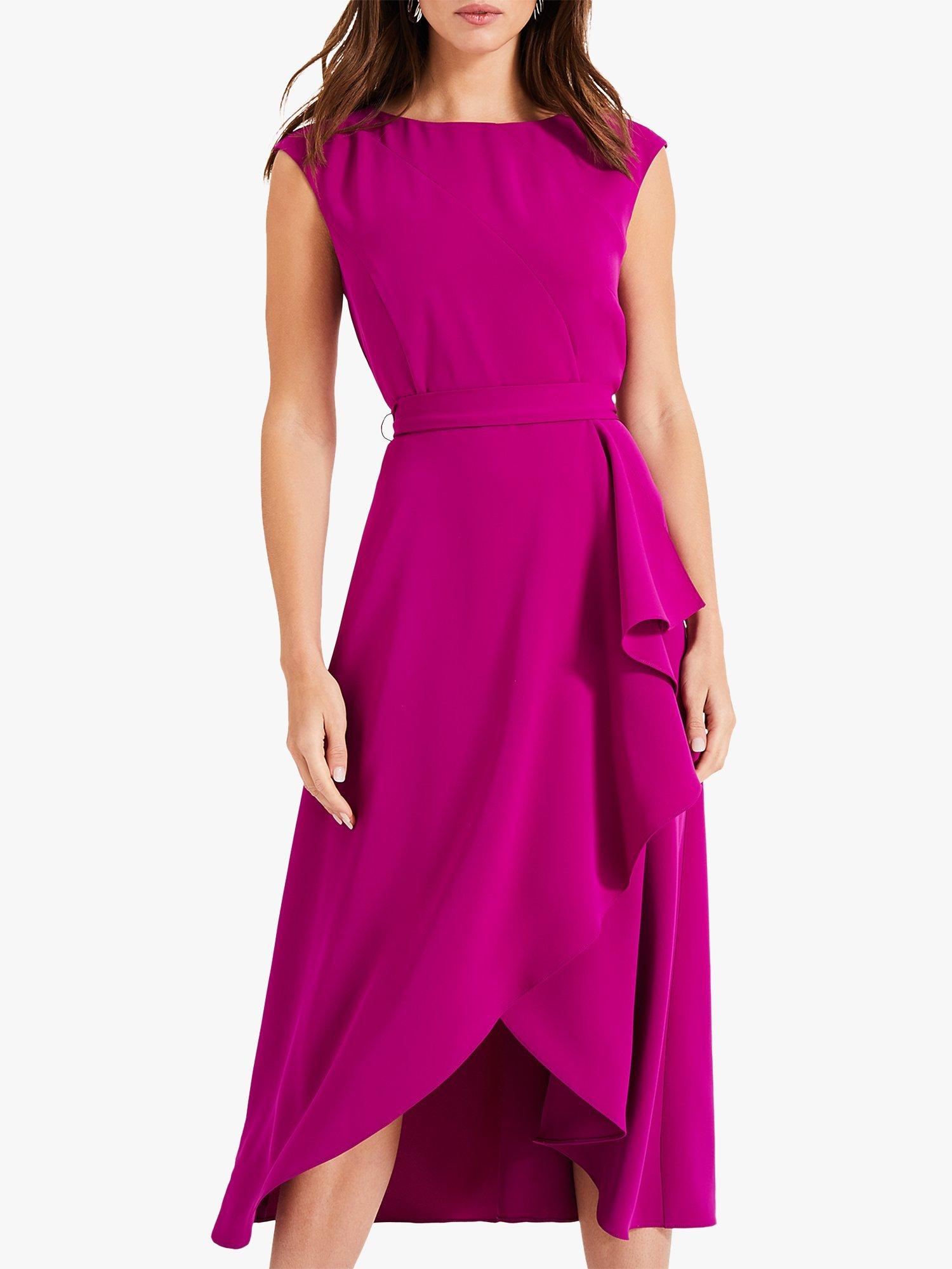 Phase Eight Rushelle Frill Dress Bright Plum