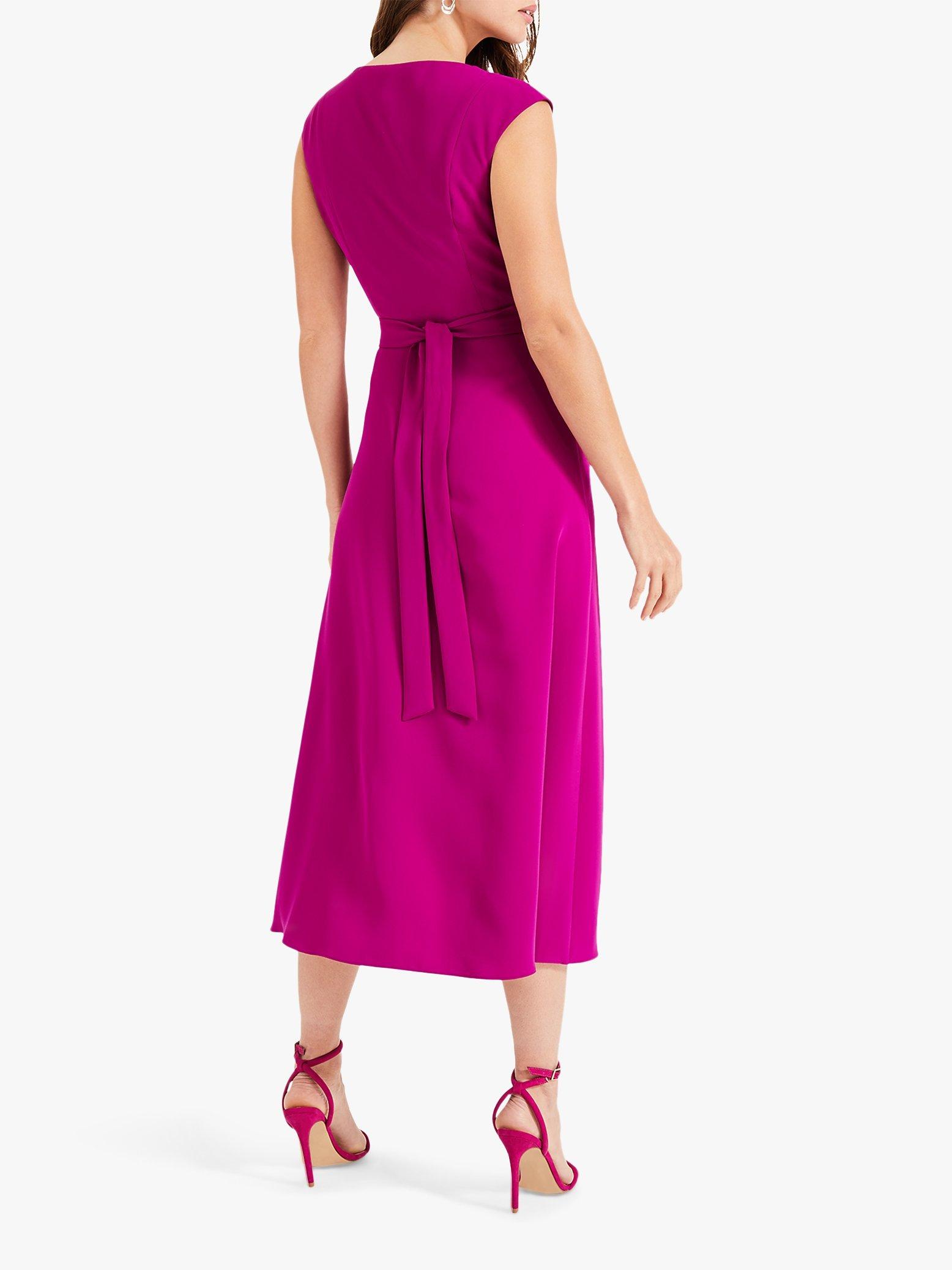 Phase Eight Rushelle Frill Dress Bright Plum