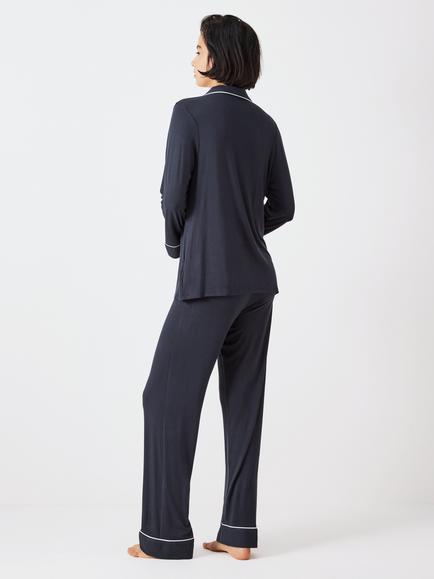 John Lewis Aria Modal Pyjama Set - view 2, Navy