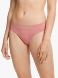 John Lewis Seam Free Ribbed Bikini Knickers, Pack of 3, Pink/White/Grey