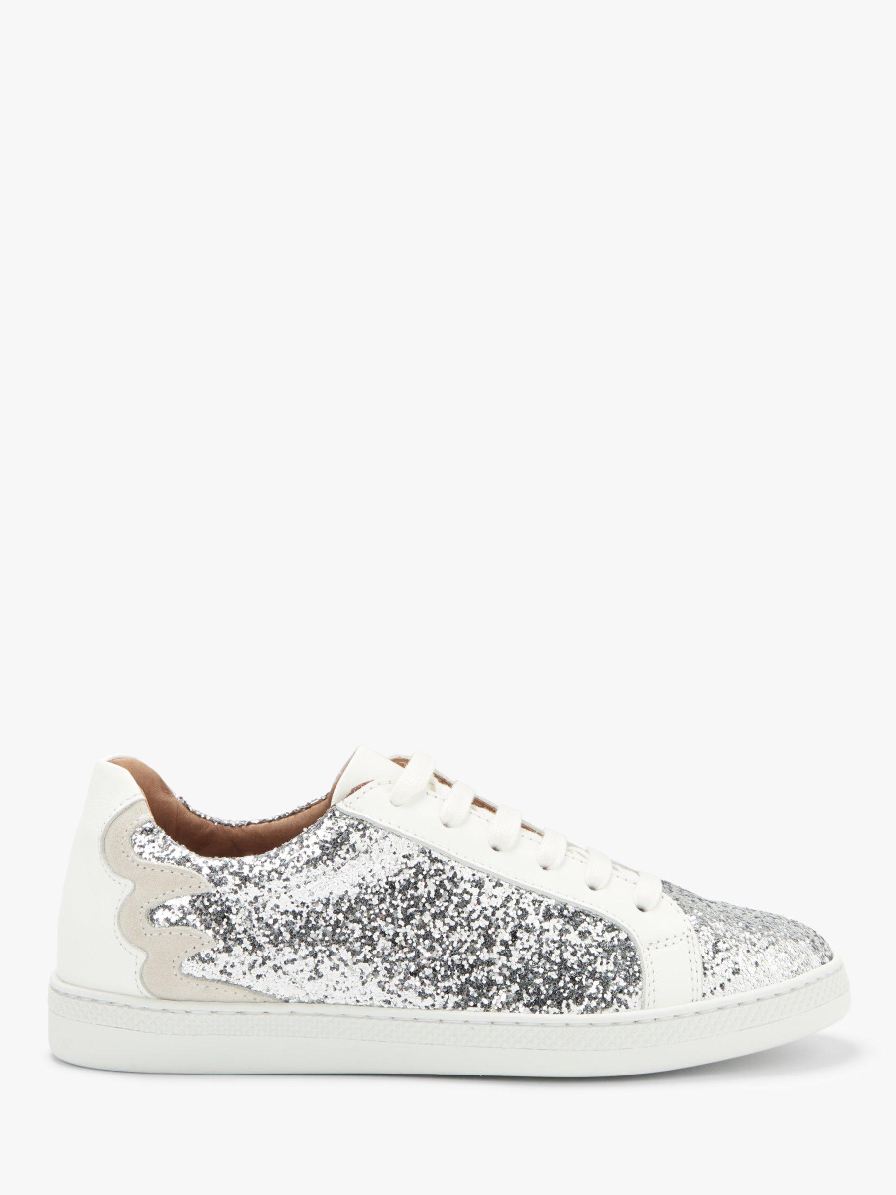 AND OR Elsie Glitter Trainers Silver Leather