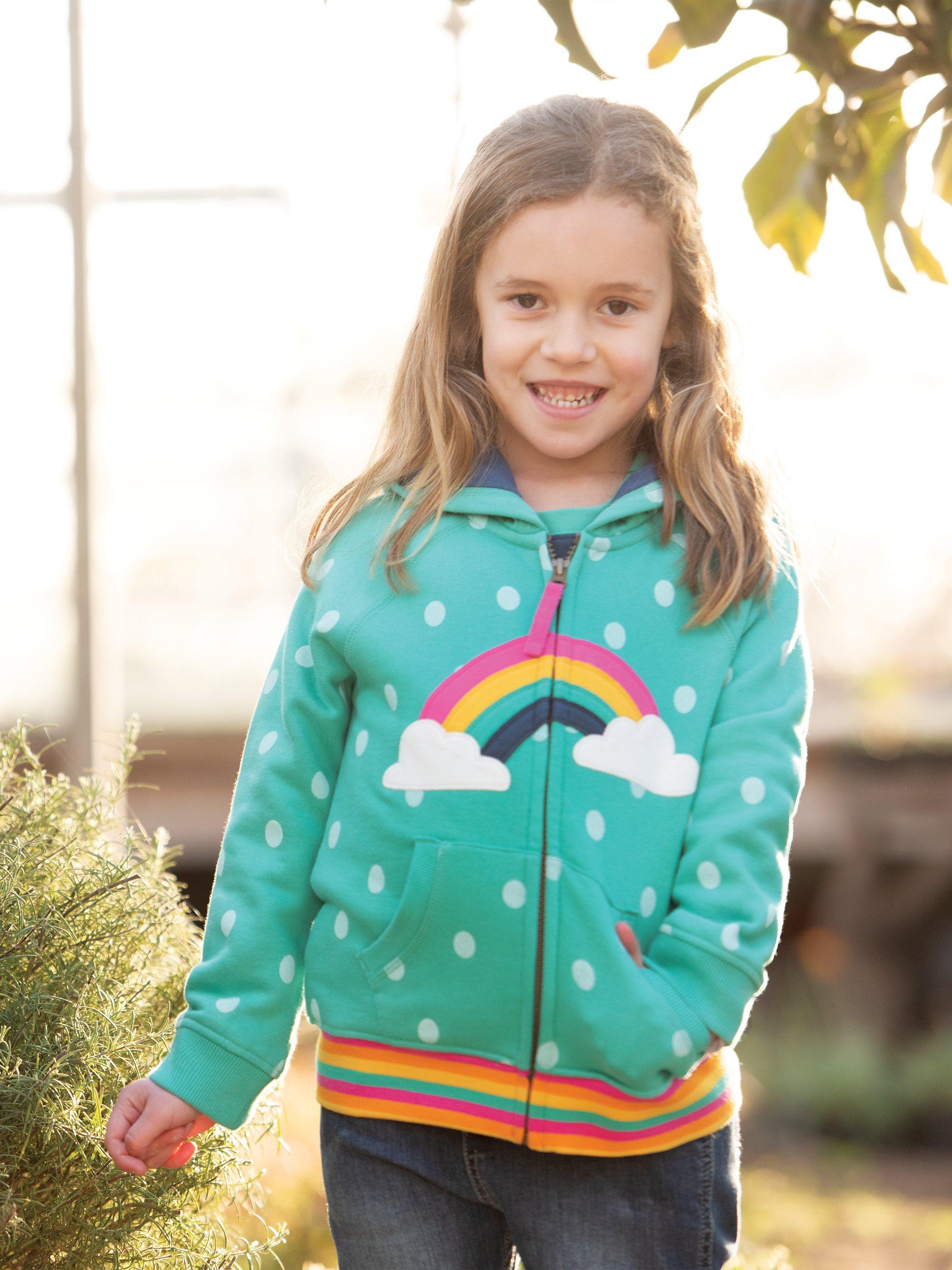 Frugi Children's GOTS Organic Cotton Dorothy Zip Up Hoodie, Topaz Blue