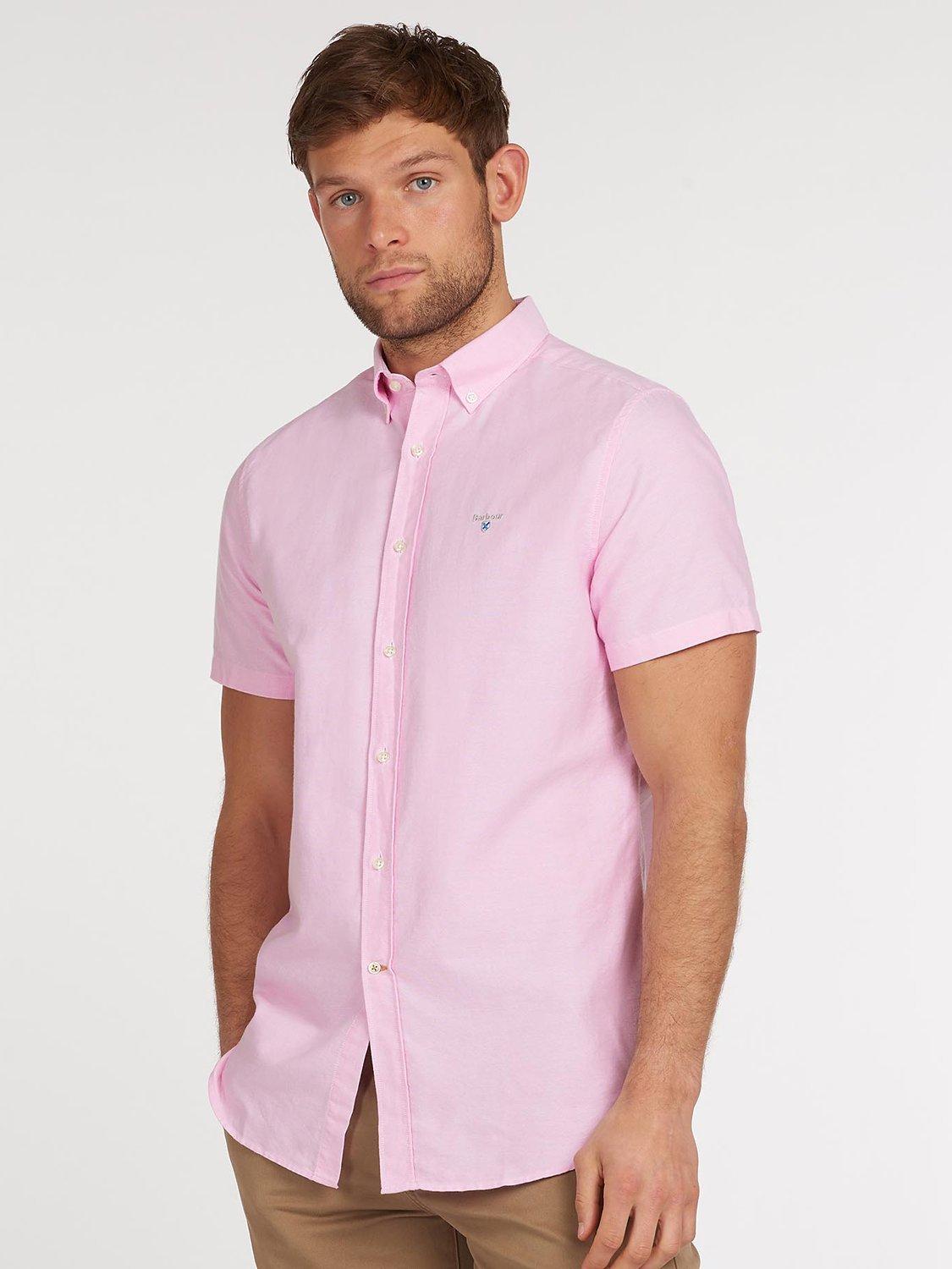 Barbour Short Sleeve Oxford Shirt, Pink, S