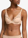 AND/OR Wren Lace Underwired Plunge Bra, B-F Cup Sizes, Almond