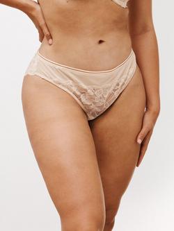 AND/OR Wren Lace Bikini Knickers, Almond
