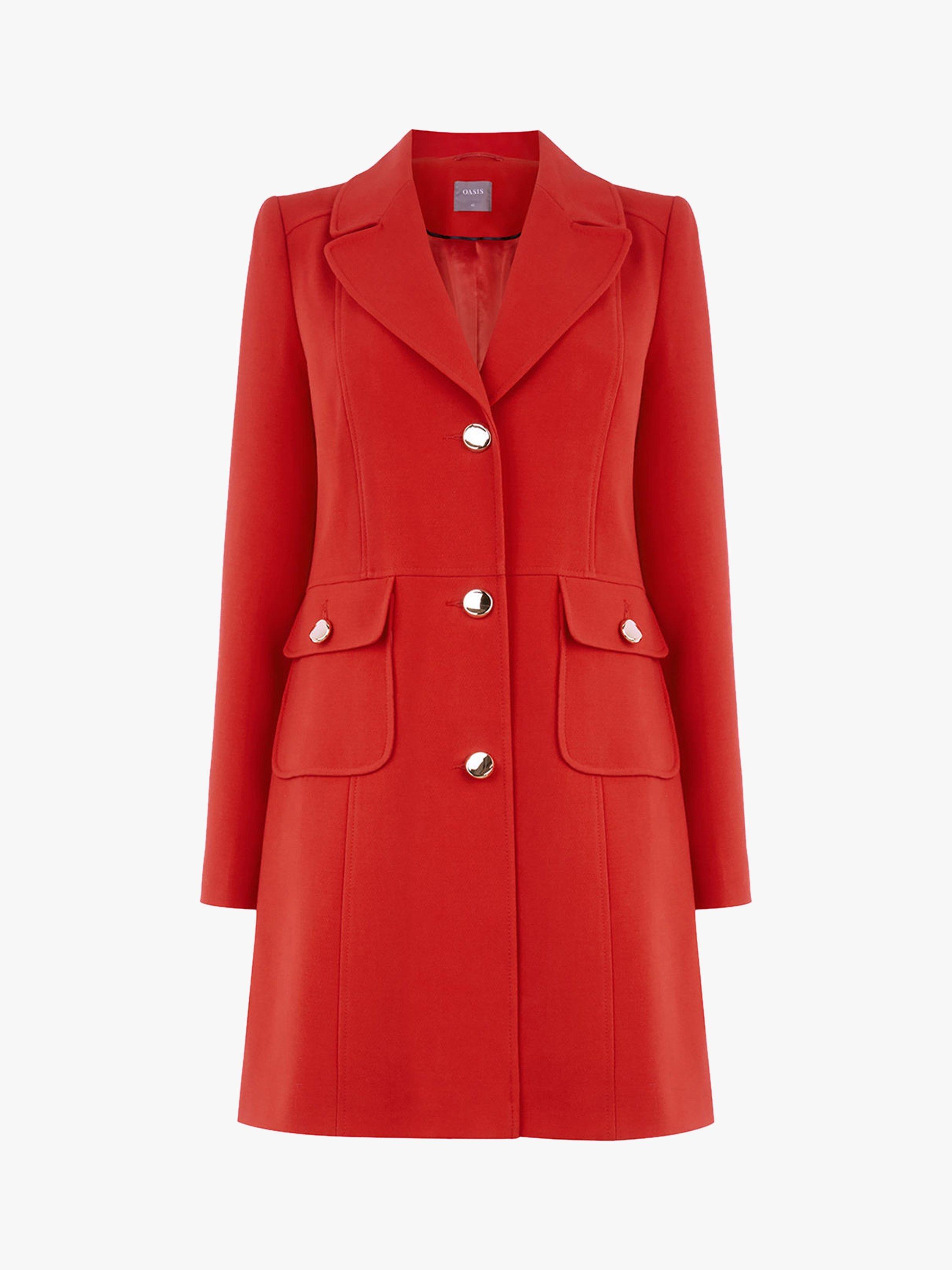 Oasis Double Crepe Coat Mid Red