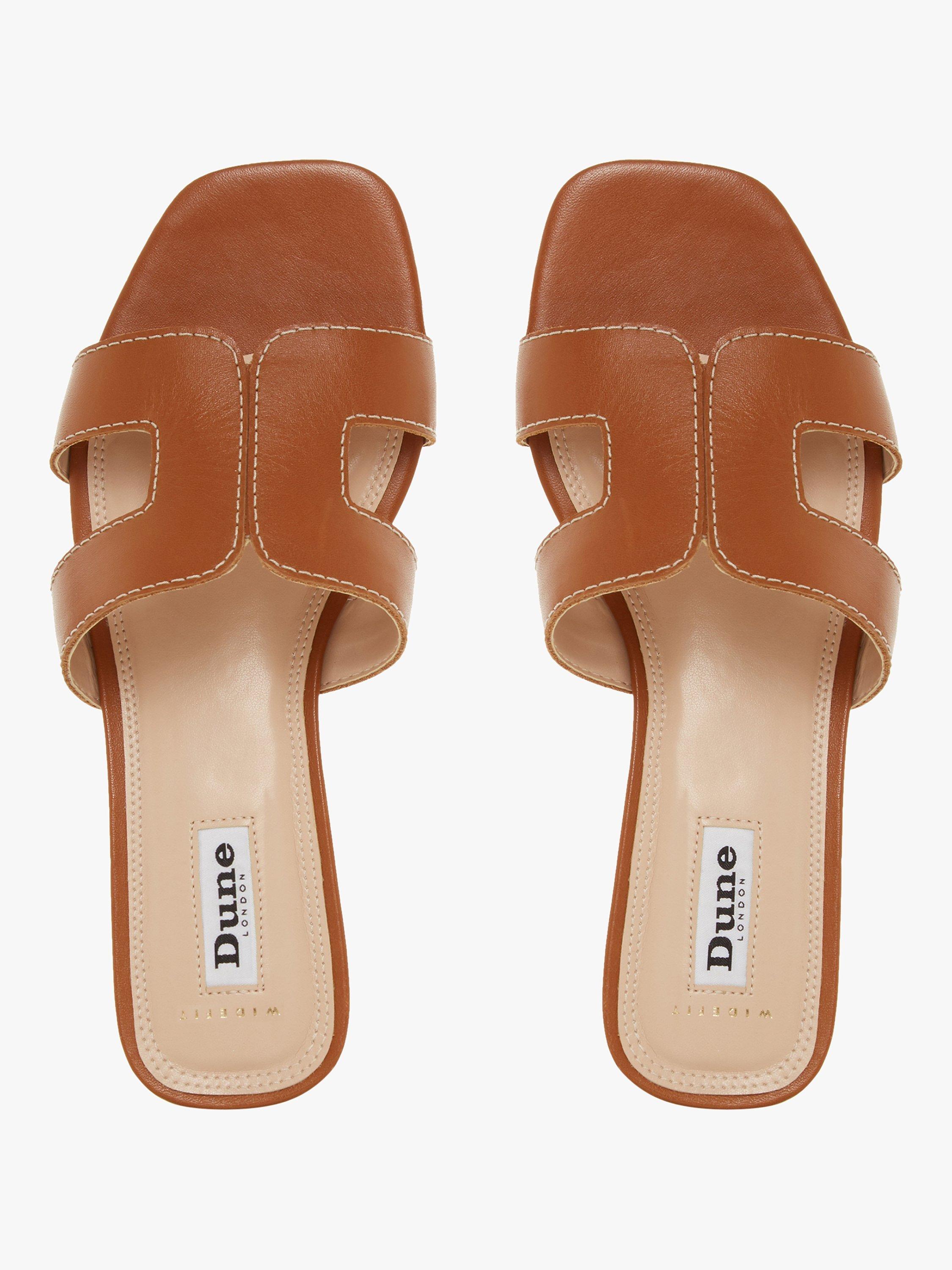 Product image 4 of 7, which shows Dune Wide Fit Loupe Flat Sliders, Tan, 3