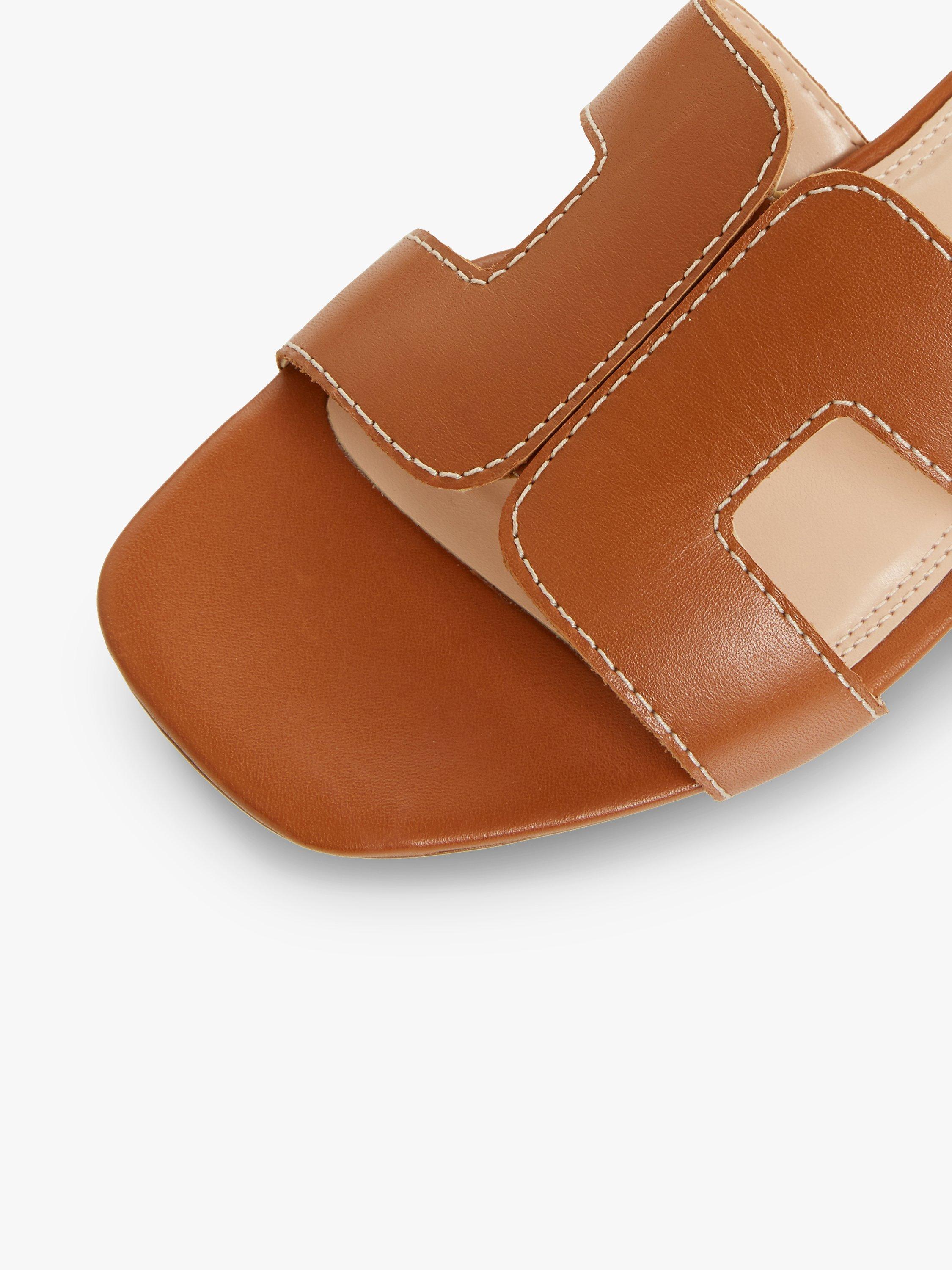 Product image 5 of 7, which shows Dune Wide Fit Loupe Flat Sliders, Tan, 3