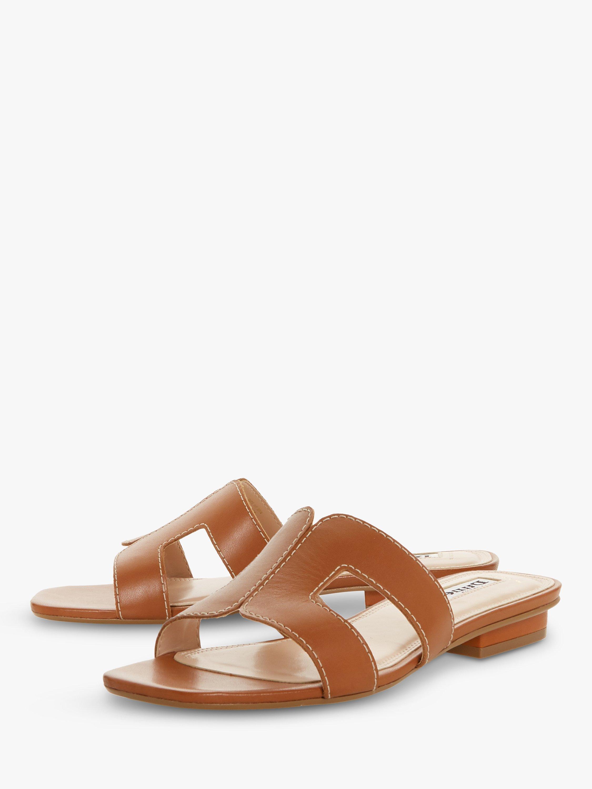 Product image 6 of 7, which shows Dune Wide Fit Loupe Flat Sliders, Tan, 3