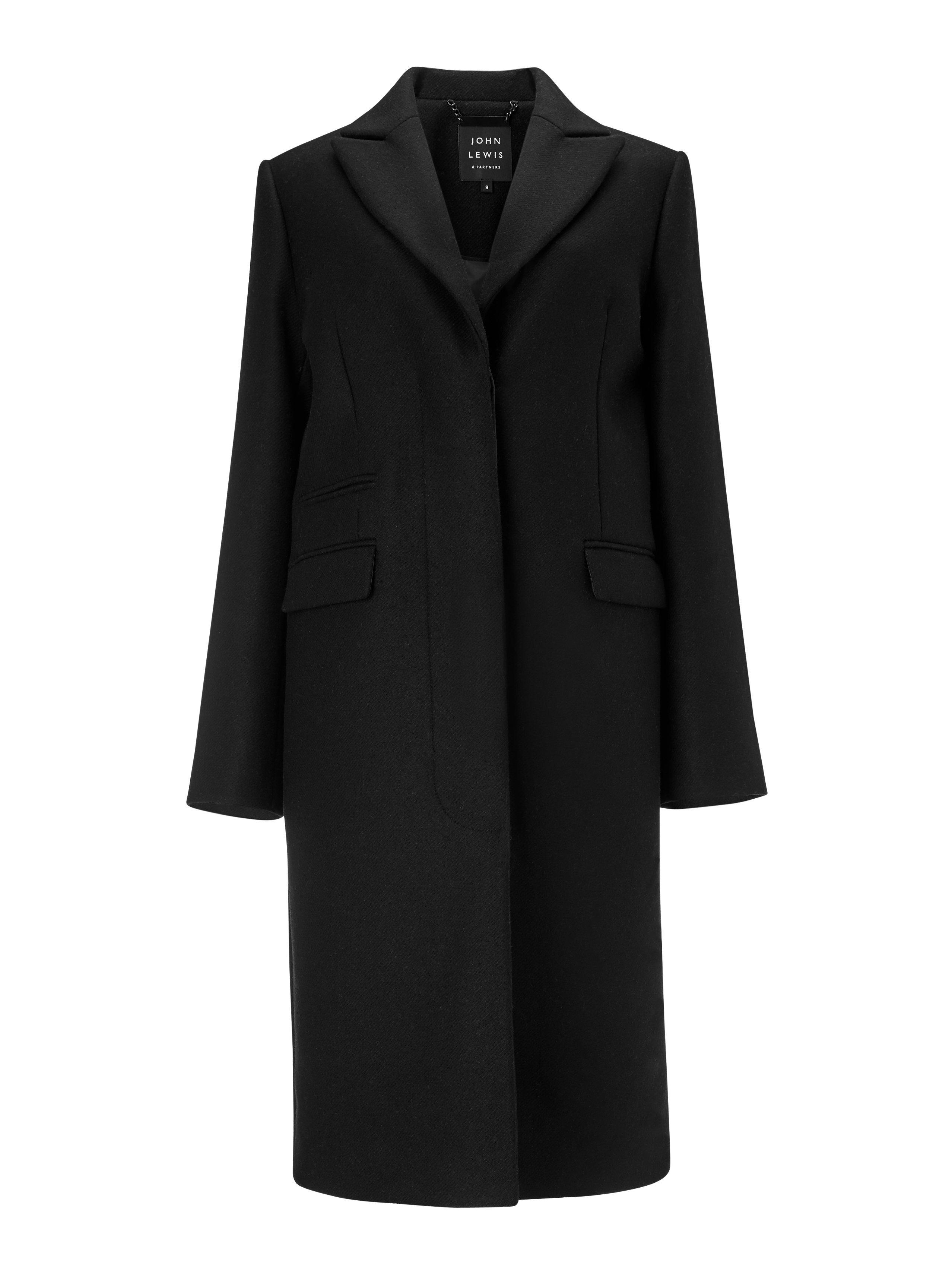 John Lewis & Partners Crombie Coat, Black John Lewis & Partners Crombie Coat, Black