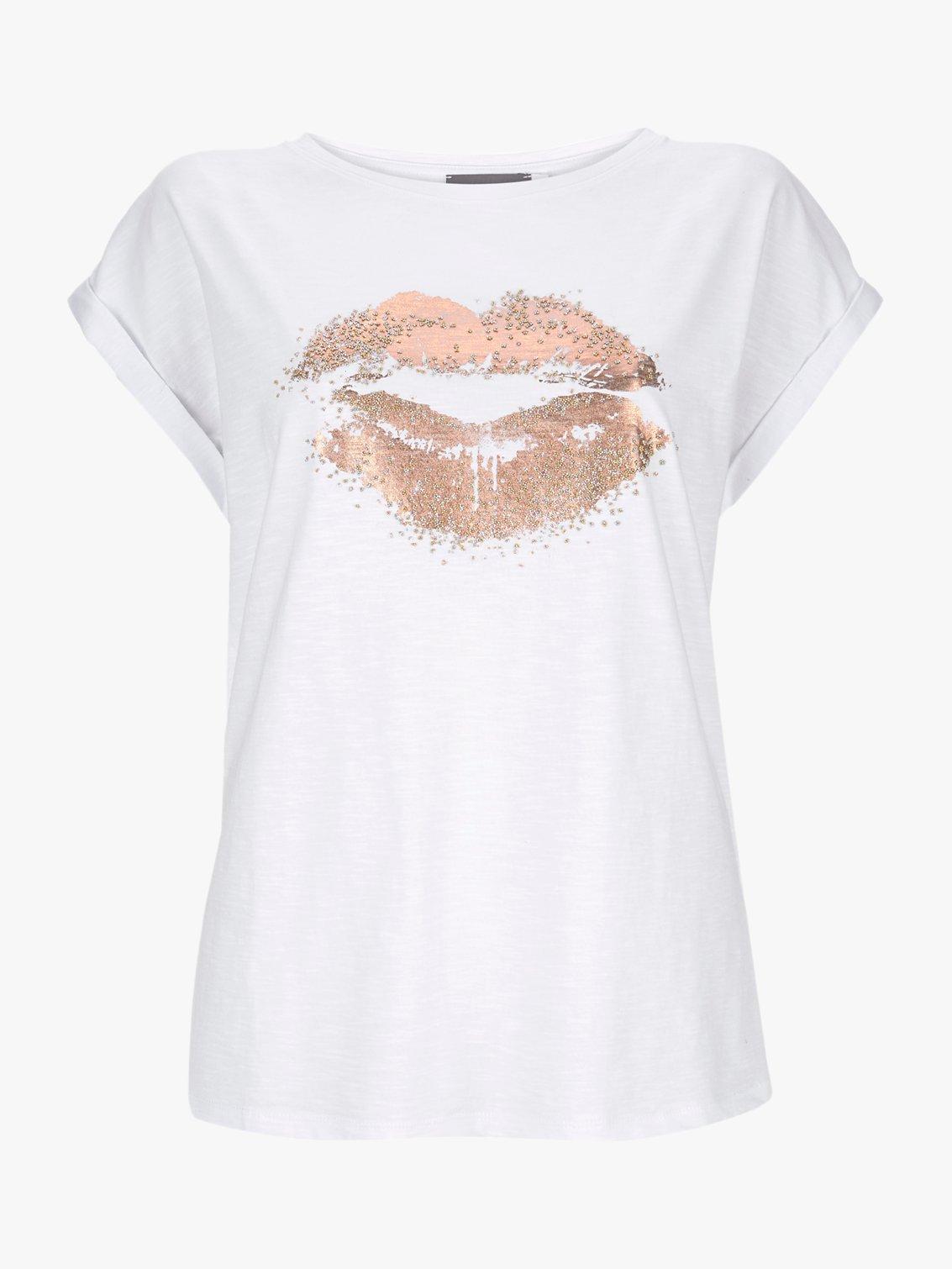 Mint Velvet Embellished Lips T-Shirt
