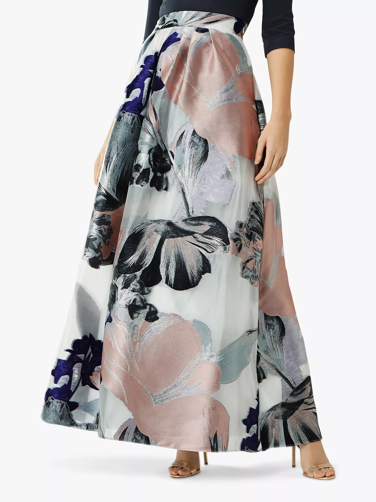 Coast Daphne Floral Jacquard Maxi Skirt, Multi