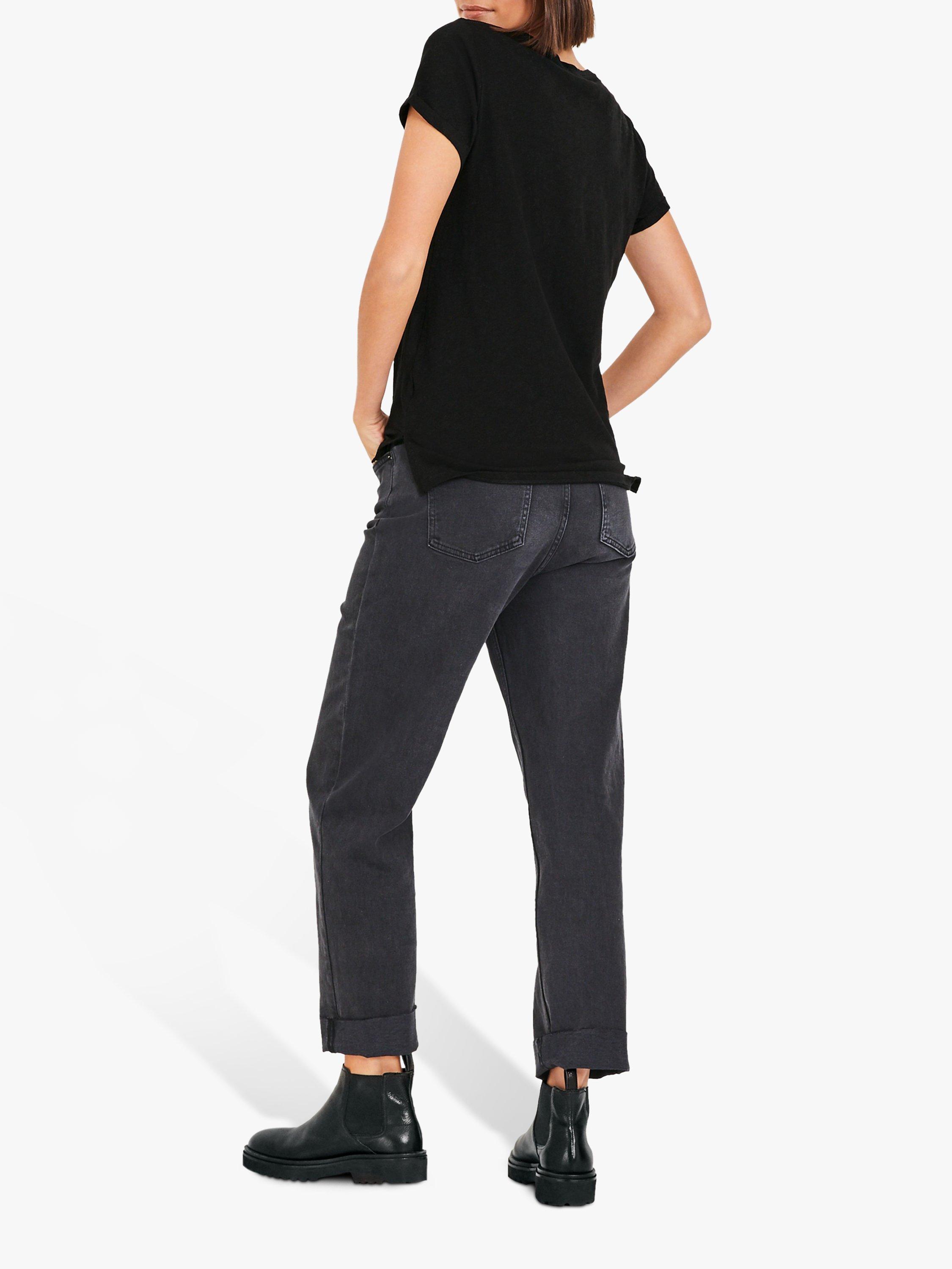 HUSH Cotton Slub Crew Neck T-Shirt, Black
