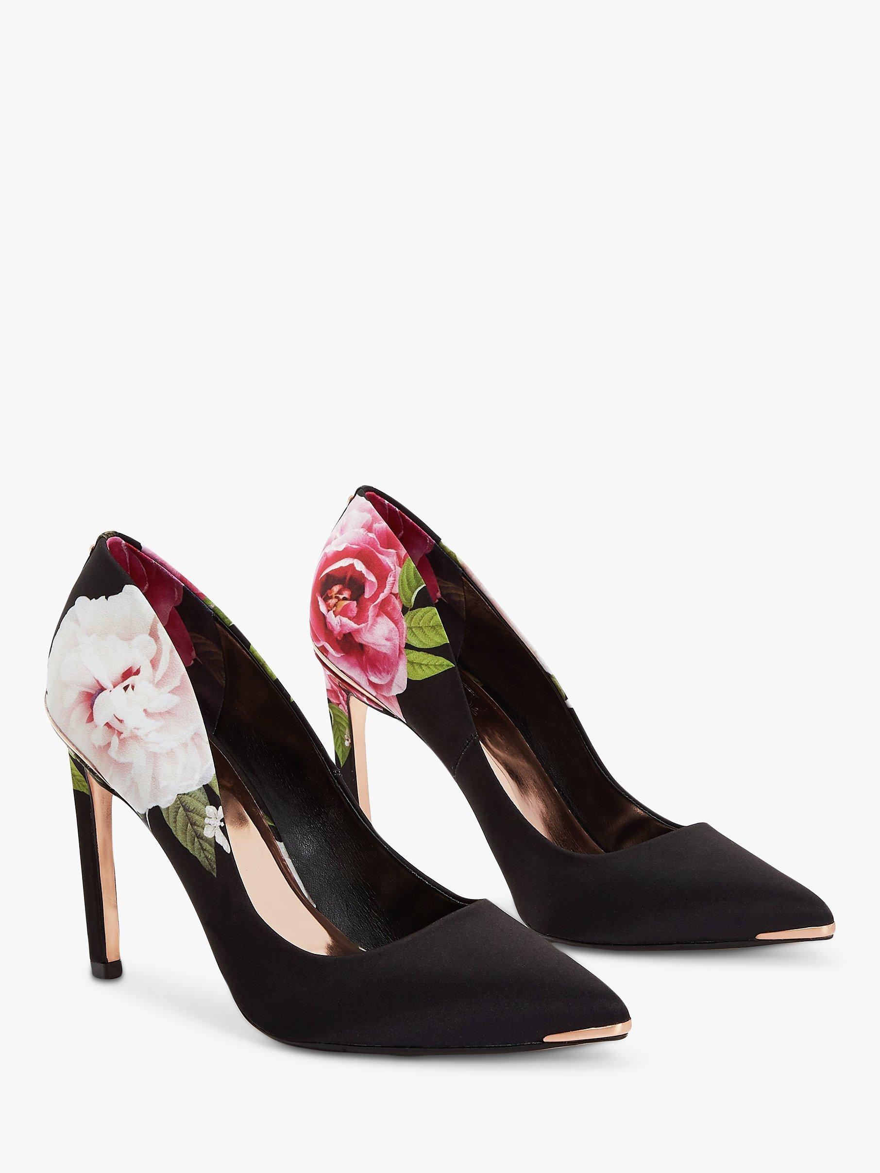 Ted Baker Melnip Floral Stiletto Heel Court Shoes Black Multi