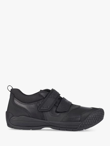 Start-Rite Kids' Strike Riptape Shoes, Black Leather, Black