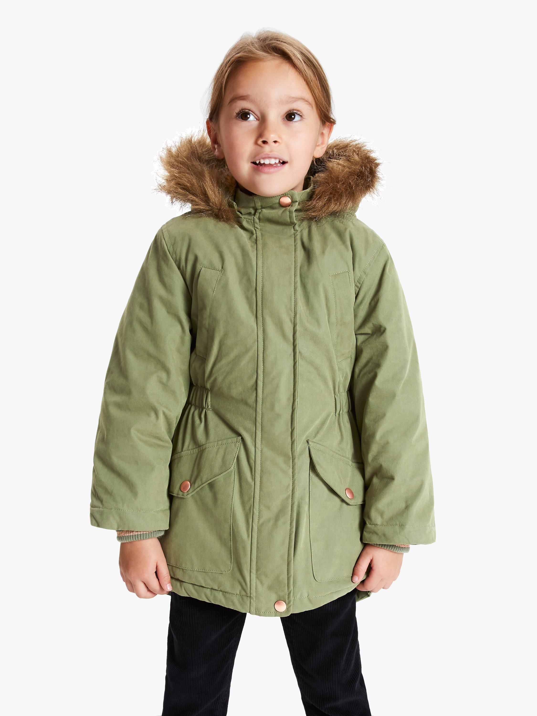 John Lewis Partners Girls Parka Coat Khaki