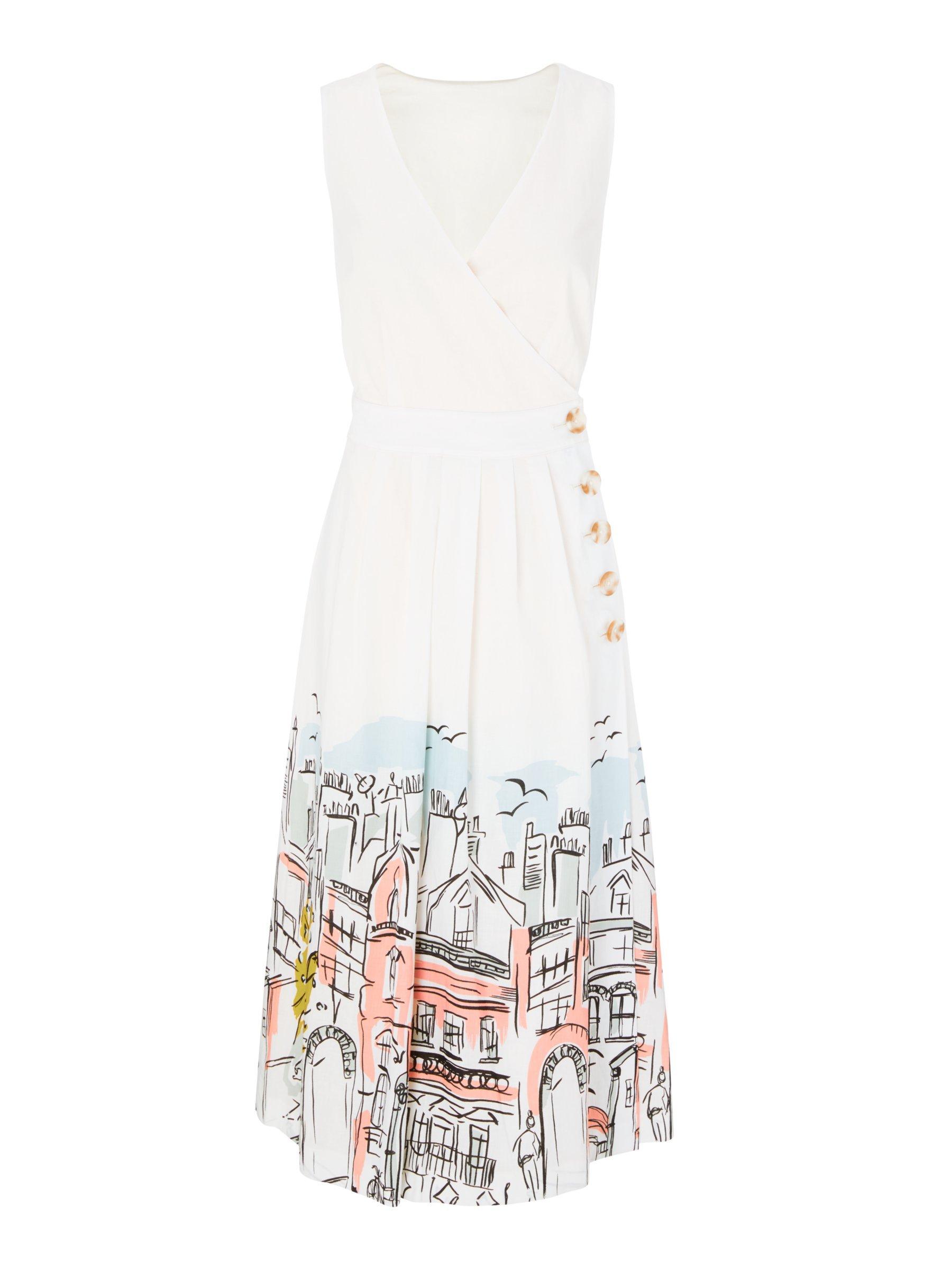 Boden Arwen City Print Wrap Ivory