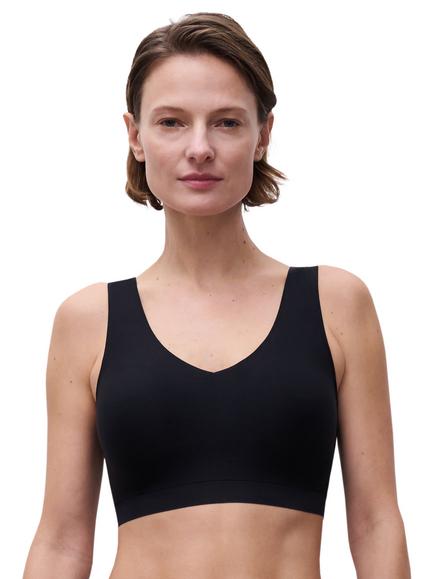 Chantelle Soft Stretch V-Neck Padded Crop Bra, Black
