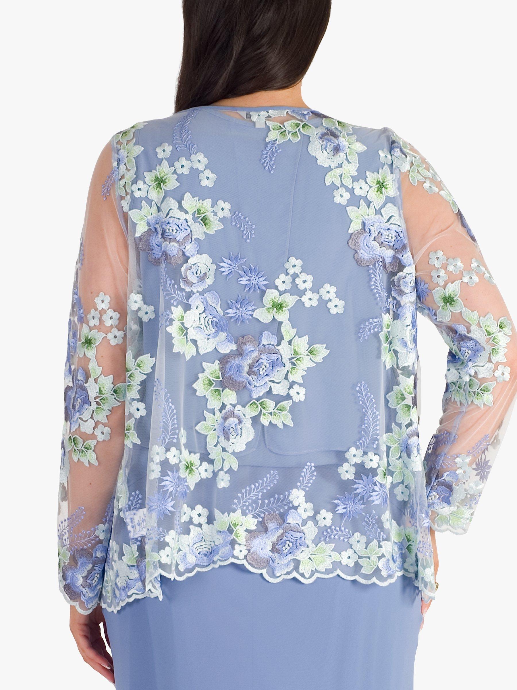 Product image 2 of 5, which shows chesca Bluebell Floral Jacket, Bluebell, 16