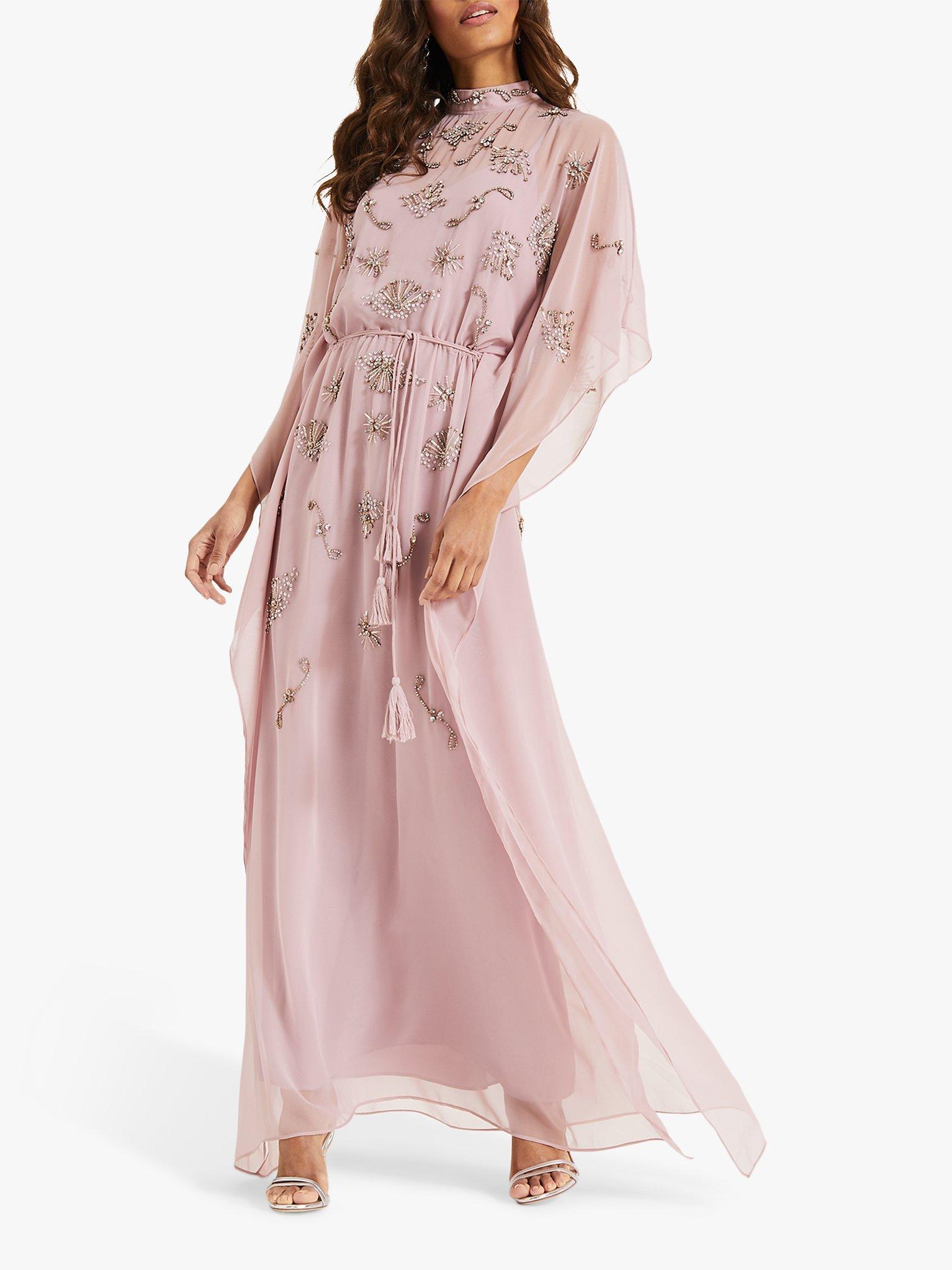 Phase Eight Sairah Beaded Kimono Dress Deep Pink