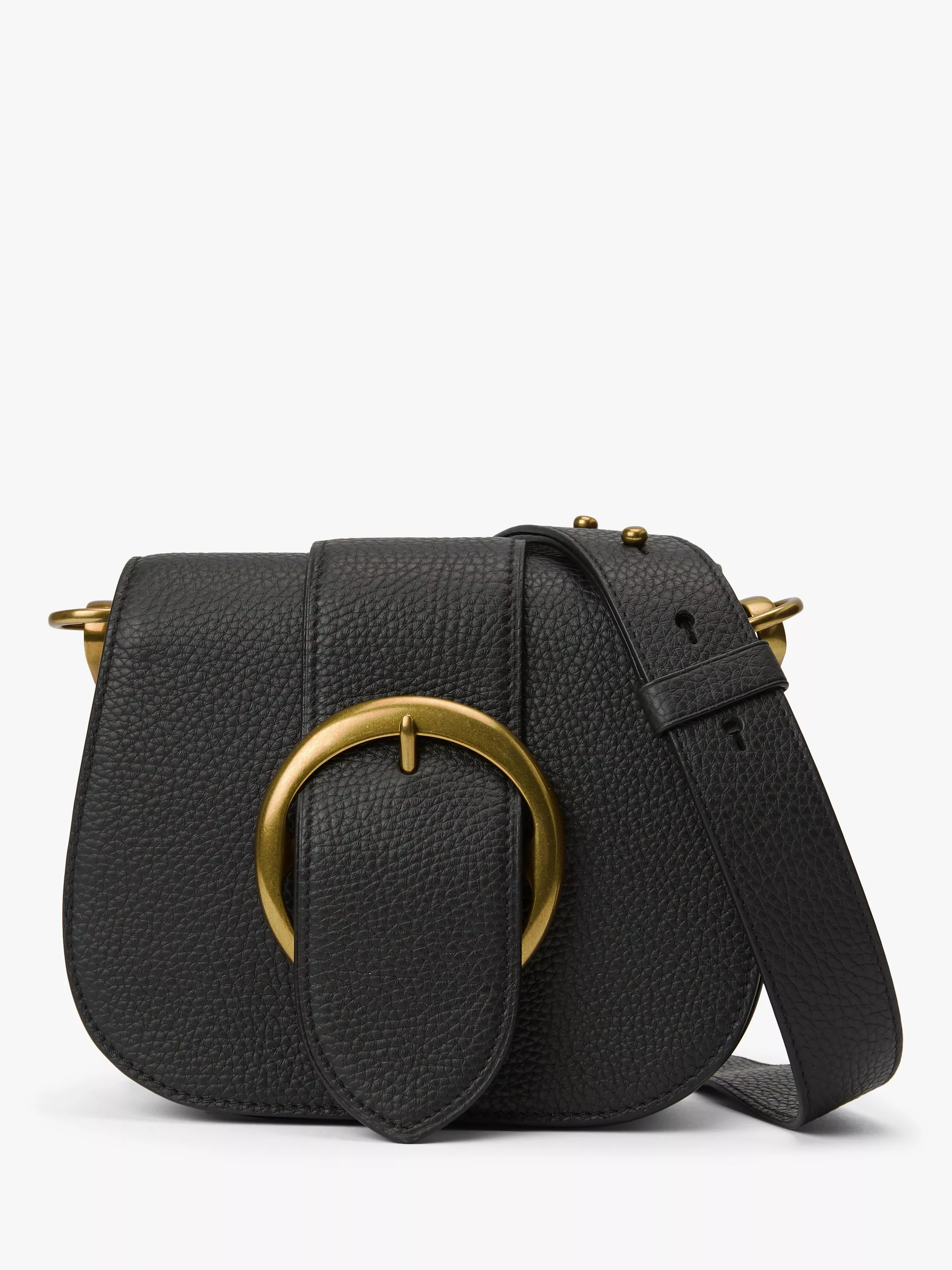 Polo Ralph Lauren Lennox Saddle Leather Cross Body Bag Black