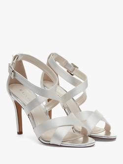 Rainbow Club Reese Stiletto Heel Sandals, Ivory Satin - view 2, Ivory