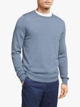 John Lewis Extra Fine Merino Wool Crew Neck Jumper, Denim Blue