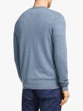 John Lewis Extra Fine Merino Wool Crew Neck Jumper, Denim Blue