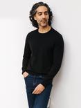 John Lewis Extra Fine Merino Wool Crew Neck Jumper, Black