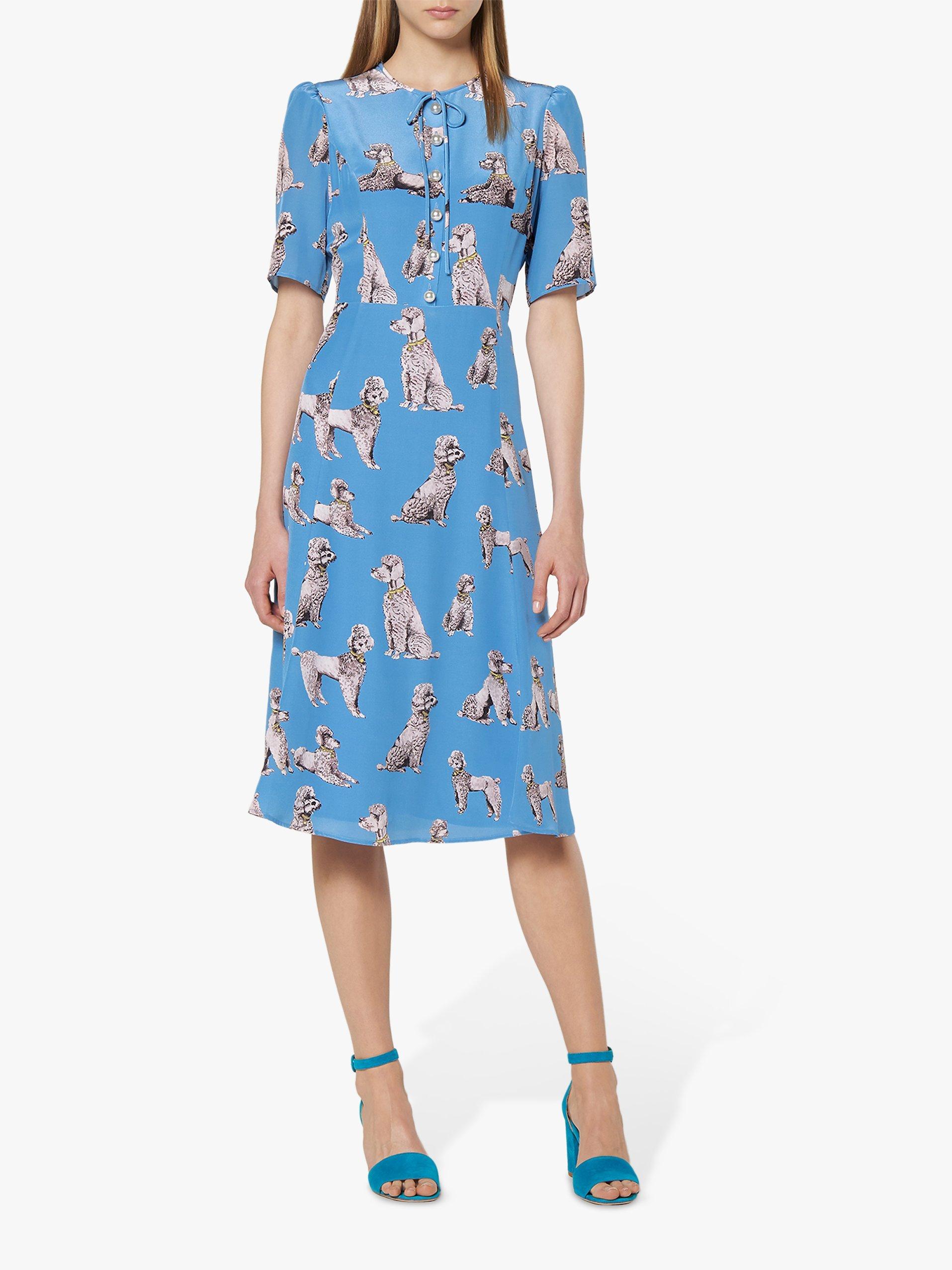 L.K.Bennett Crawford Dog Print Silk Dress