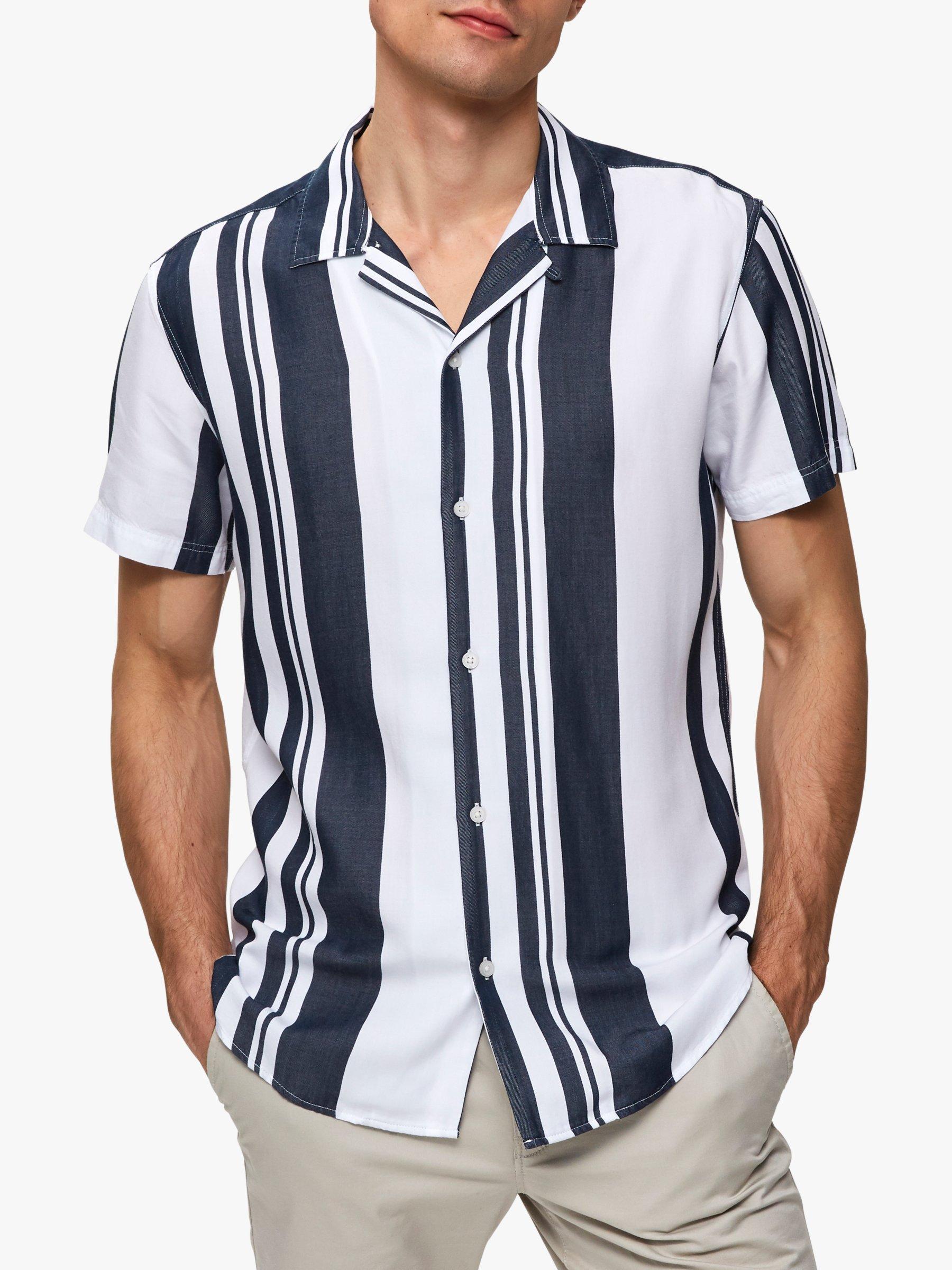 SELECTED HOMME Kevin Stripe Shirt, Dark Sapphire Stripes