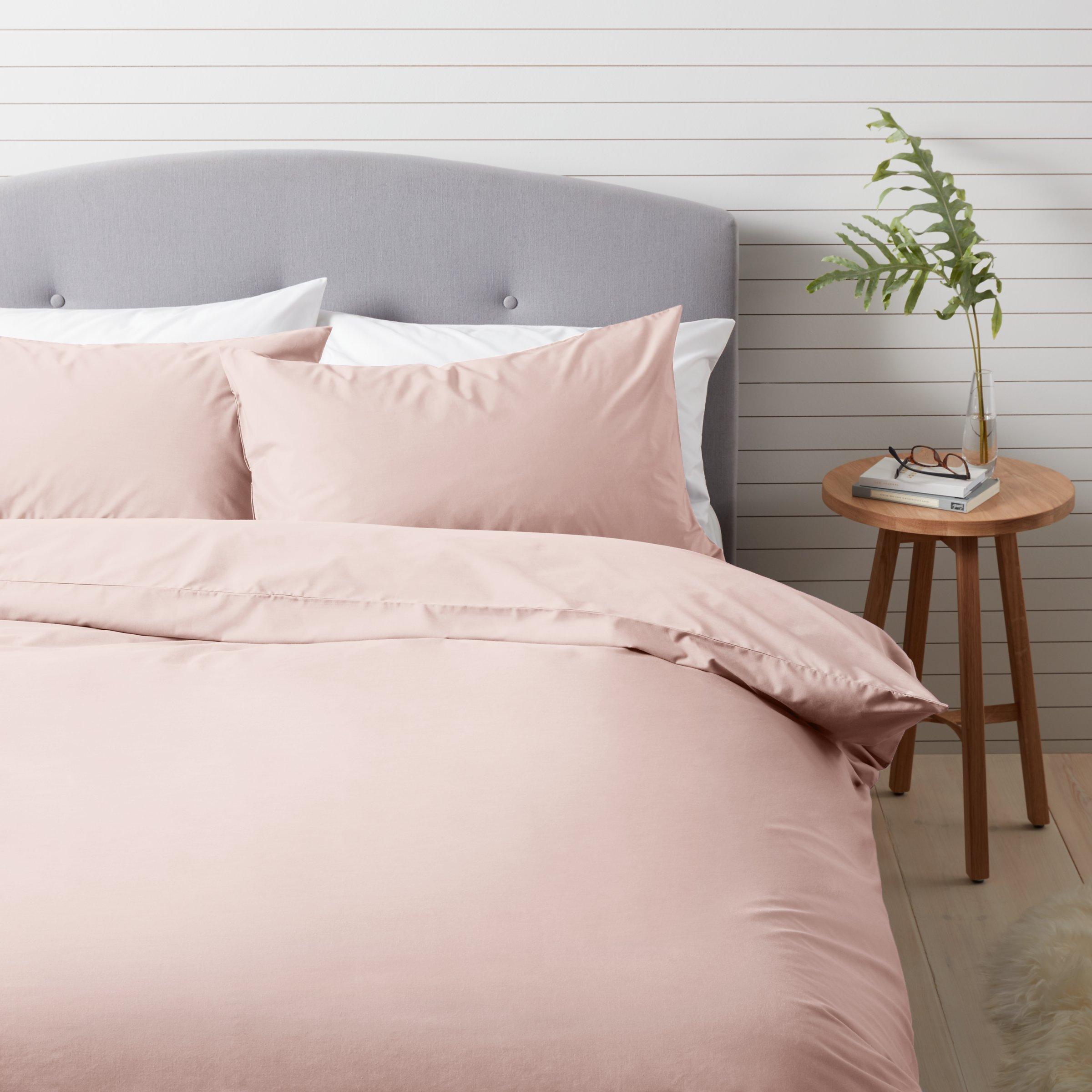 John Lewis ANYDAY Easy Care 200 Thread Count Polycotton Bedding, Blush Pink