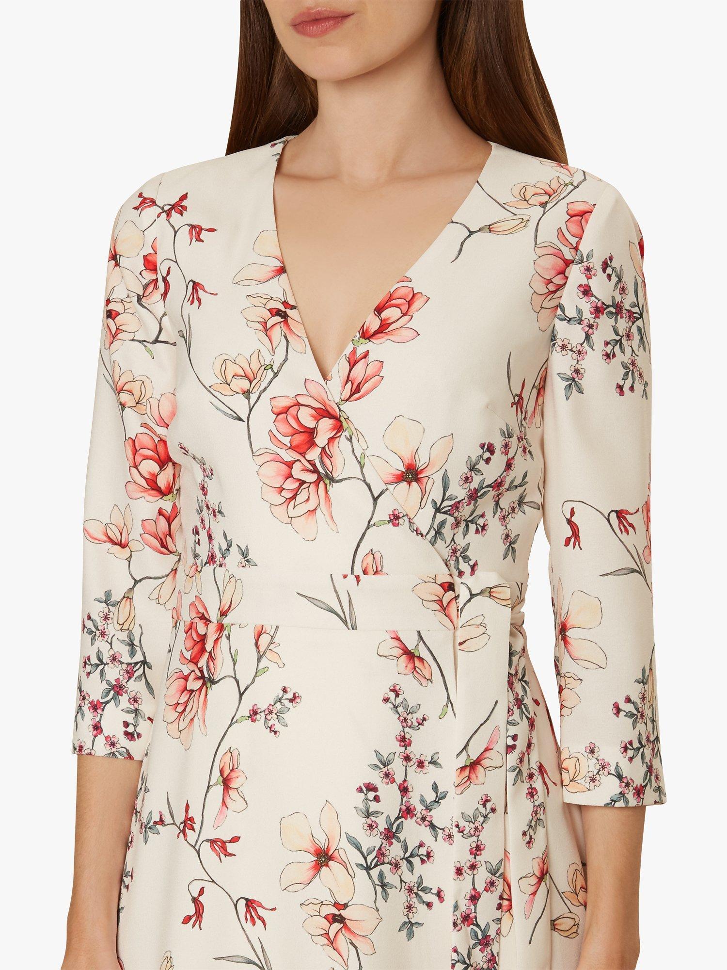 Hobbs Catherine Floral Midi Dress Pearl