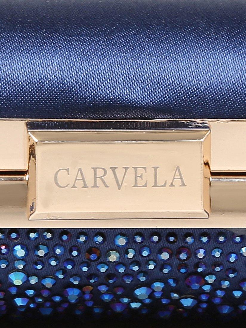 Carvela Lovebird Embellished Clutch Navy Blue