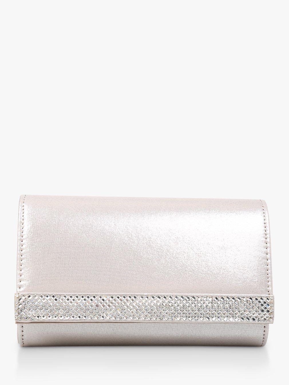 Carvela Kink Clutch Bag, Silver