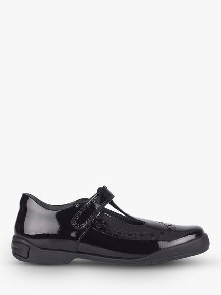 Start-Rite Kids' Leapfrog Riptape Glossy Leather Shoes, Black