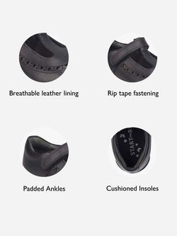 Start-Rite Kids' Leapfrog Riptape Leather Shoes, Black - view 2, Black