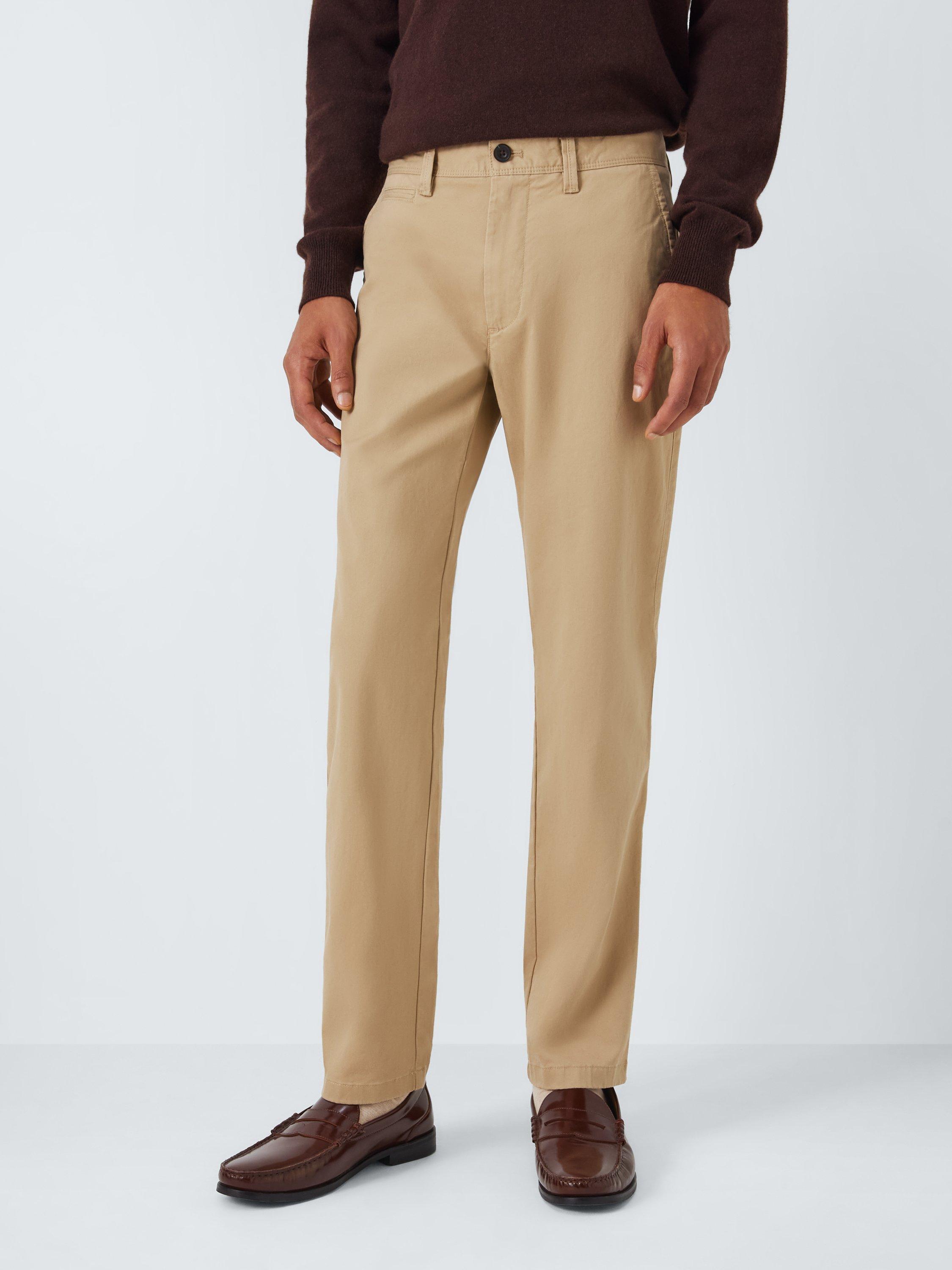 John Lewis Slim Fit Vintage Laundered Chinos, Stone, 30R