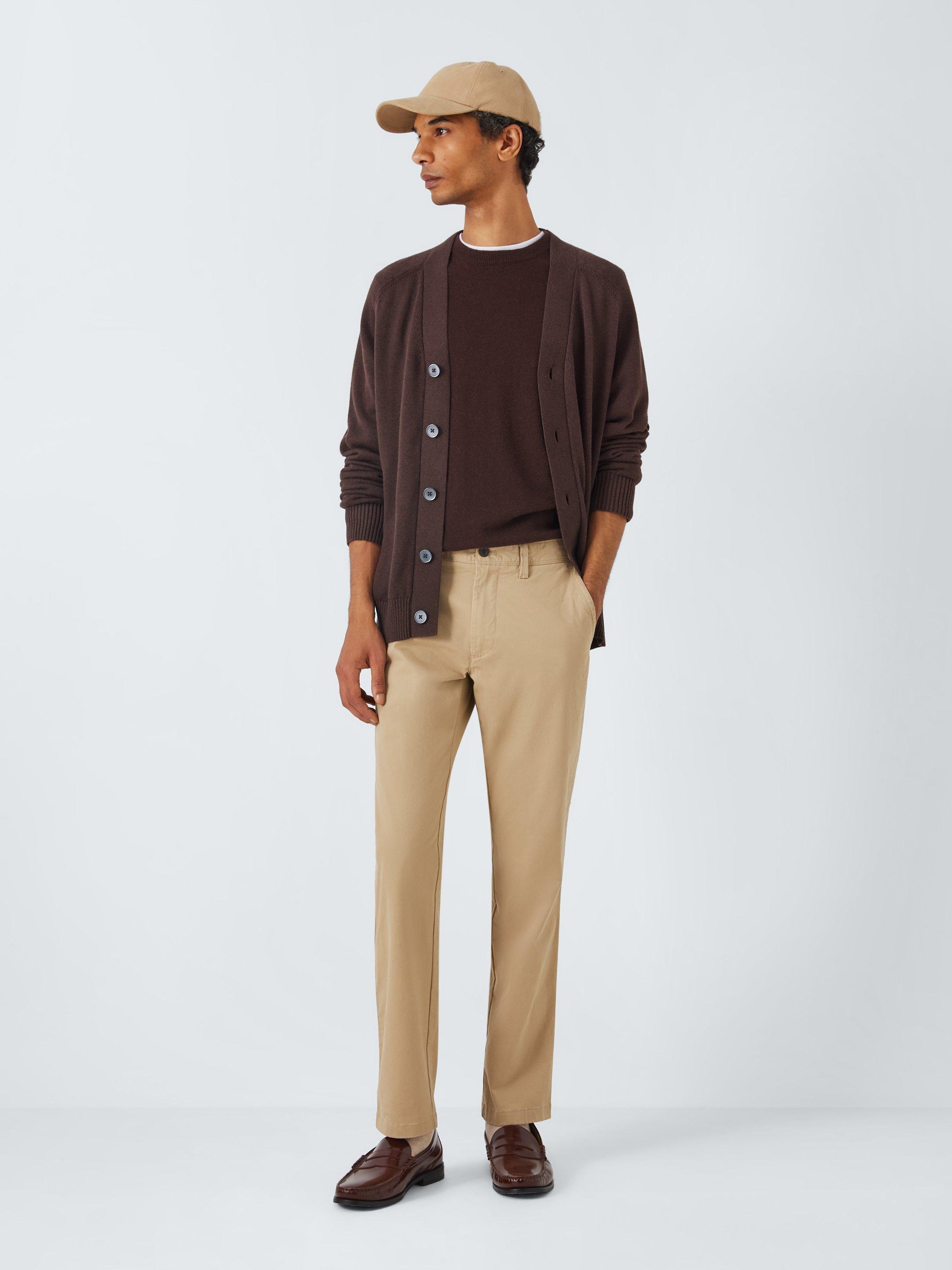John Lewis Slim Fit Vintage Laundered Chinos, Stone, 30R