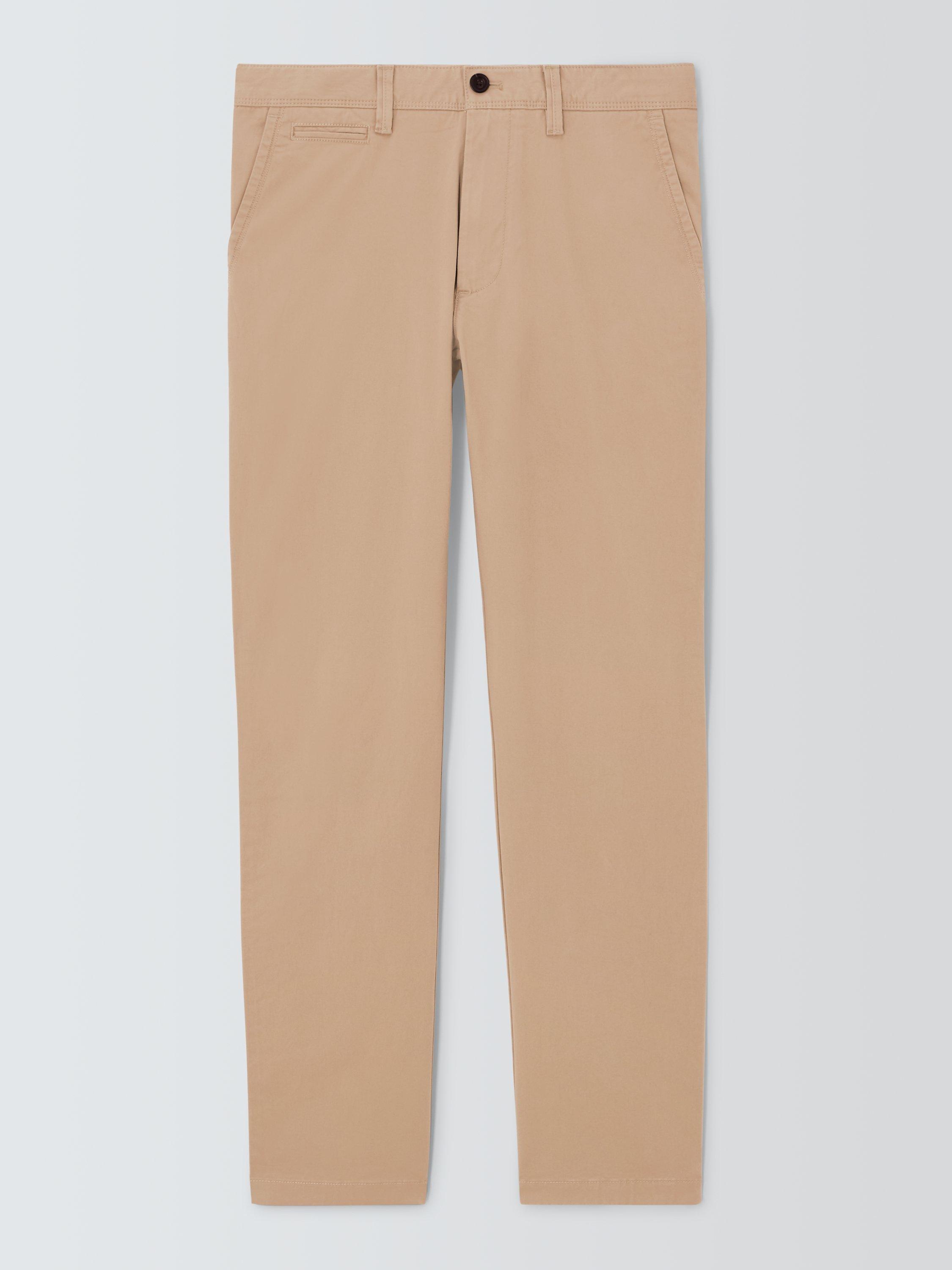 John Lewis Slim Fit Vintage Laundered Chinos, Stone, 30R