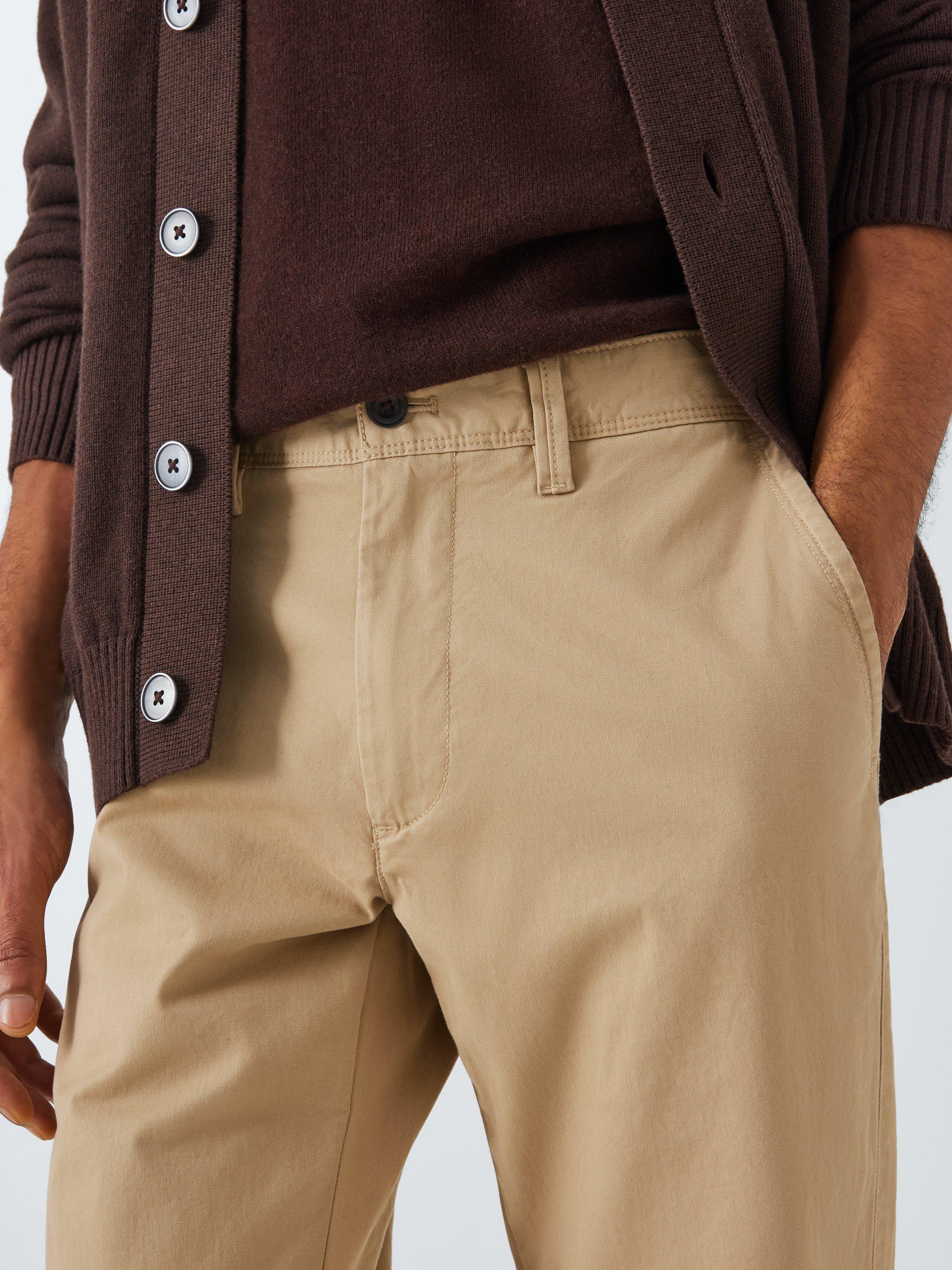 John Lewis Slim Fit Vintage Laundered Chinos, Stone, 30R