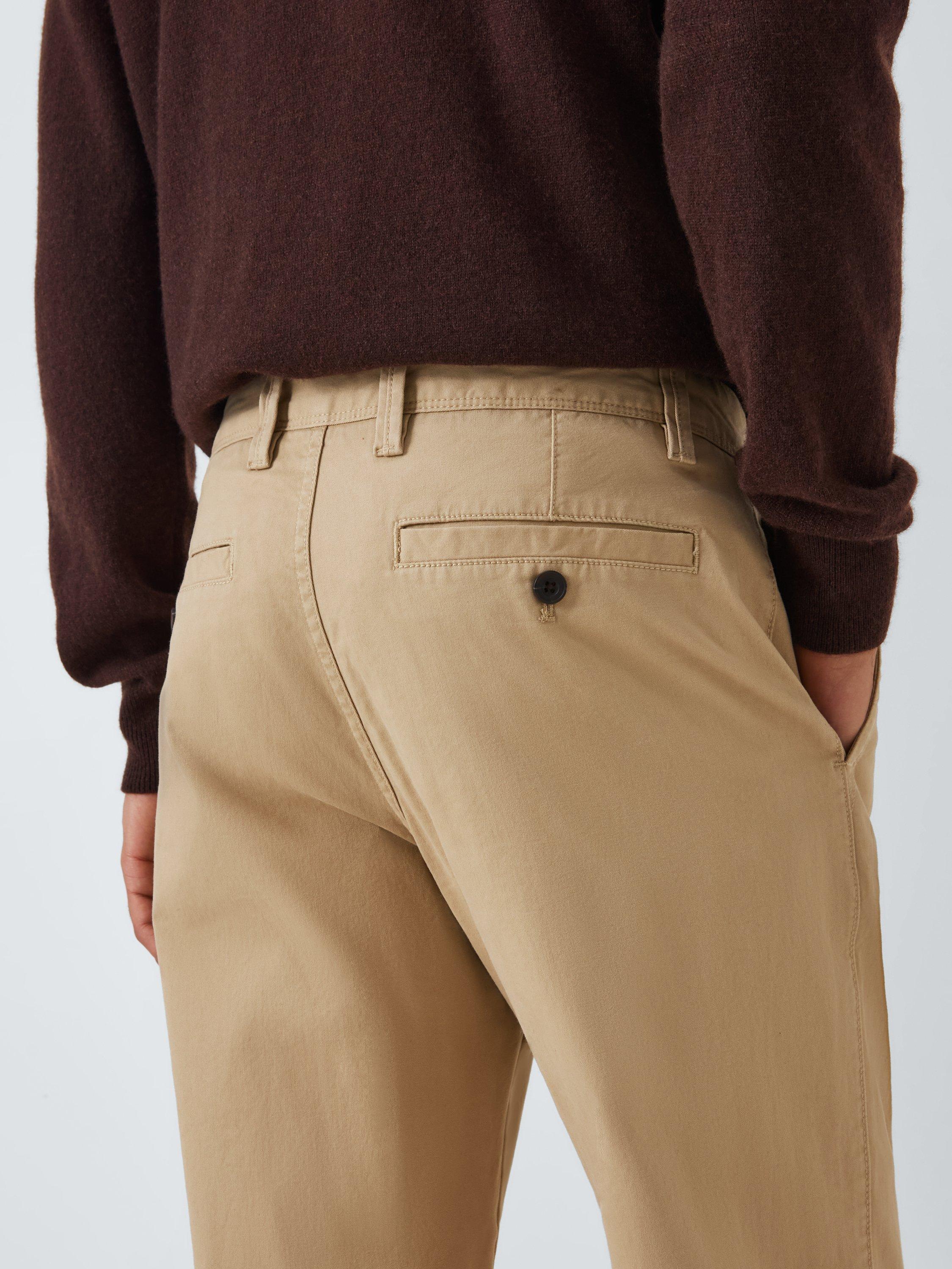 John Lewis Slim Fit Vintage Laundered Chinos, Stone, 30R