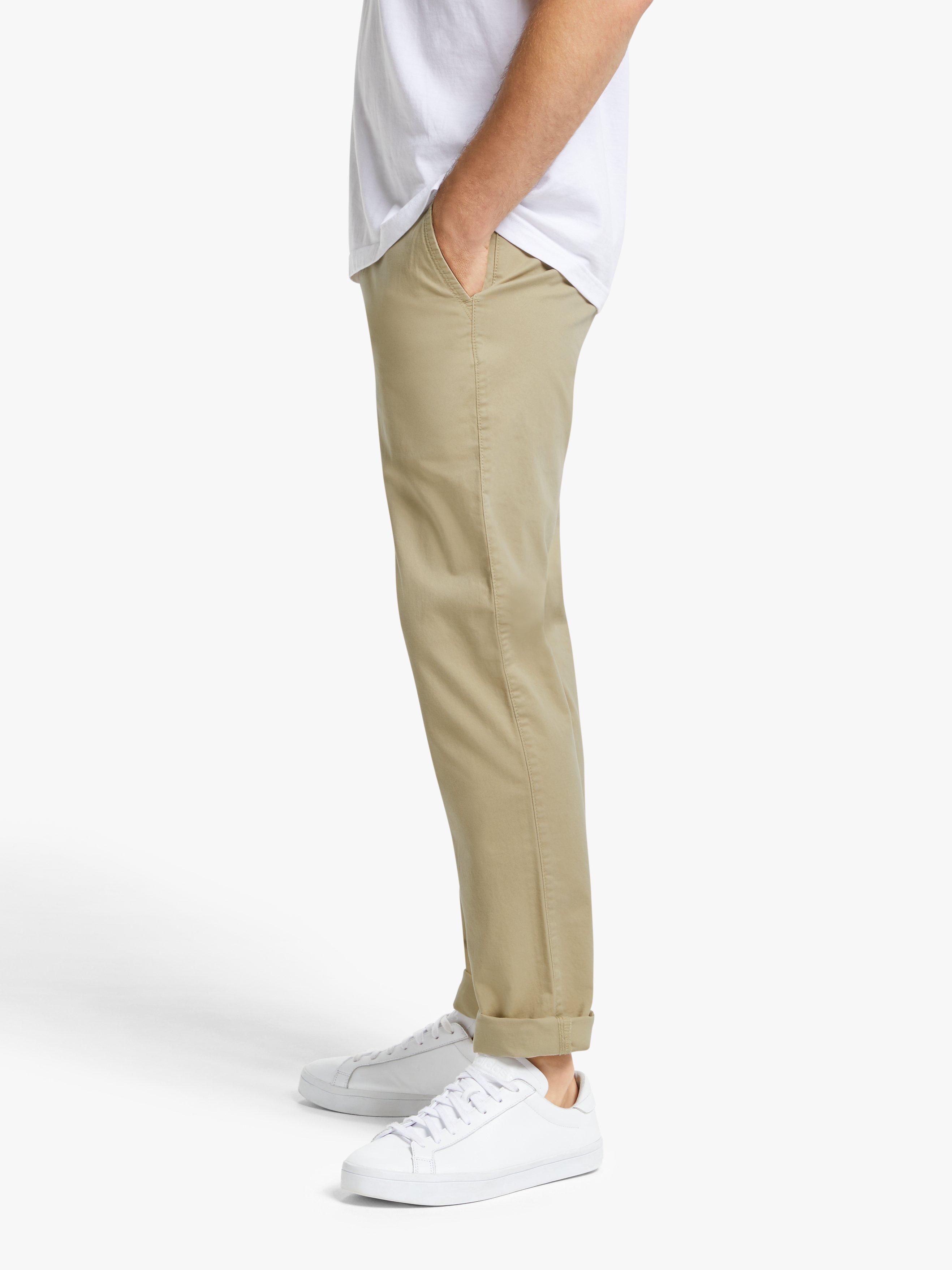 John Lewis Slim Fit Vintage Laundered Chinos, Stone, 30R