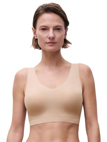 Chantelle Soft Stretch V-Neck Padded Crop Bra, Nude